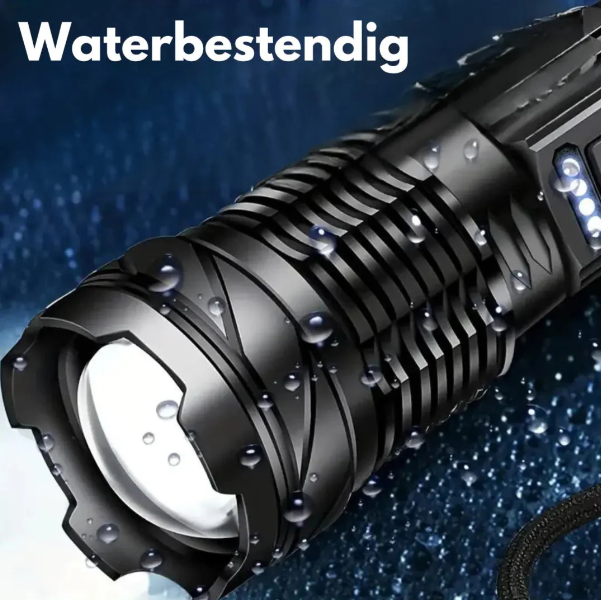 "Militär-Taschenlampe 5000 Lumen, wiederaufladbar, wasserdicht, kompaktes Design, robuste Bauweise, extrem hell"