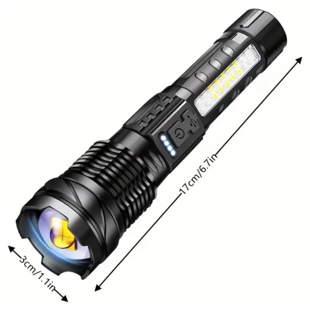 "Militär-Taschenlampe 5000 Lumen, wiederaufladbar, wasserdicht, kompaktes Design, robuste Bauweise, extrem hell"