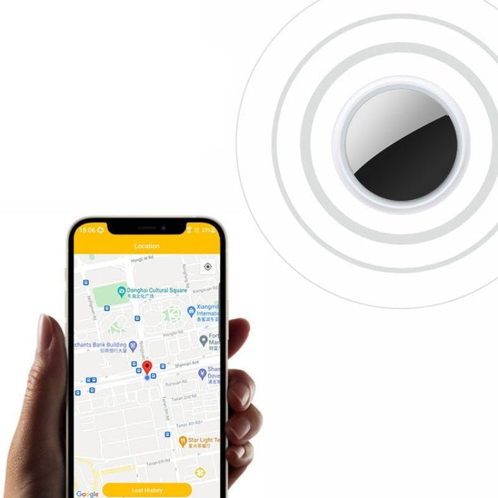 "Mini GPS-Tracker für Echtzeit-Tracking, kompakt und diskret, an einem Schlüsselbund befestigt für einfache Nutzung."
