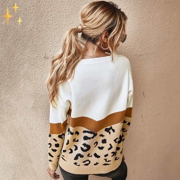 Stylischer Leopard Print Pullover