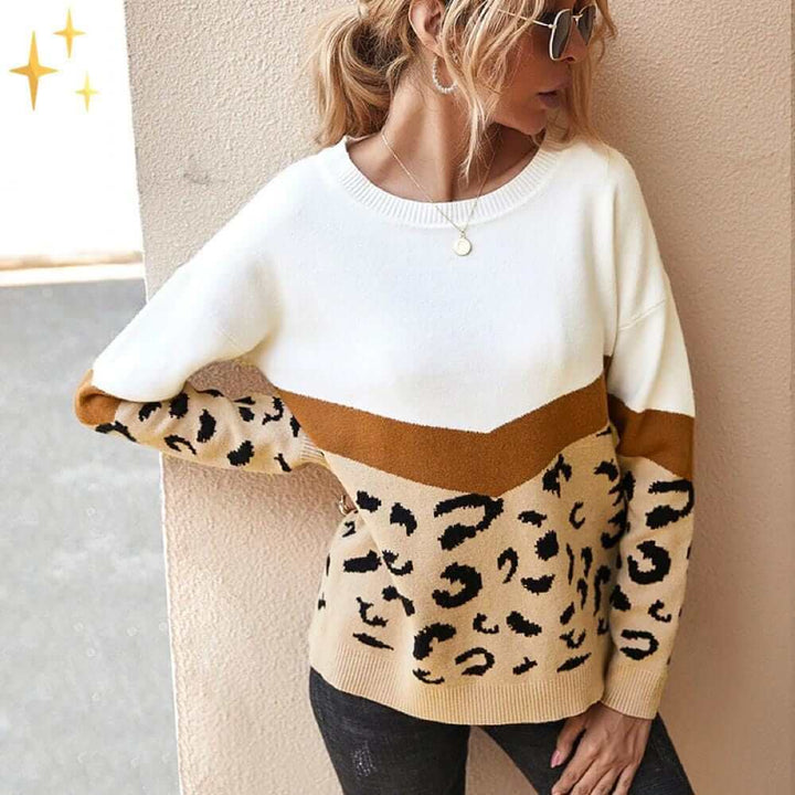 Stylischer Leopard Print Pullover