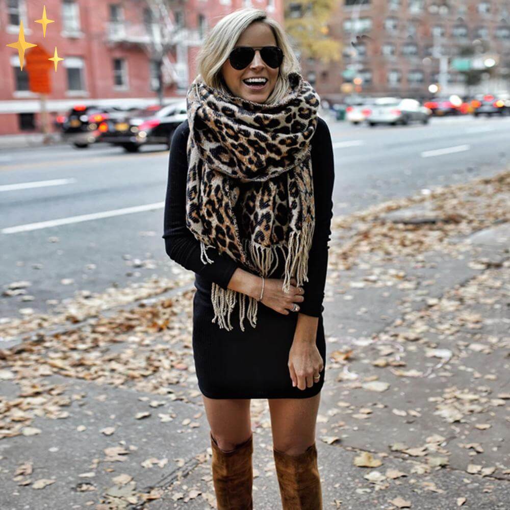 Leopard Print Wollschal