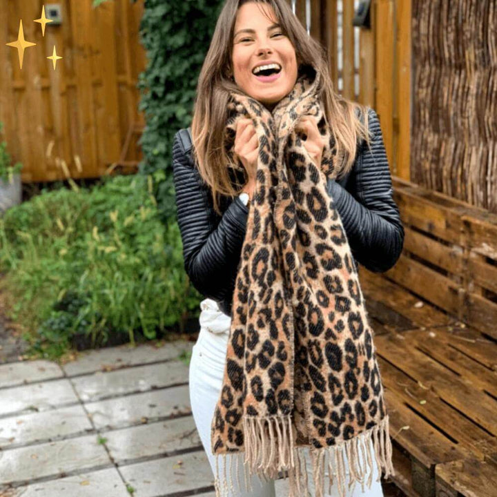 Leopard Print Wollschal