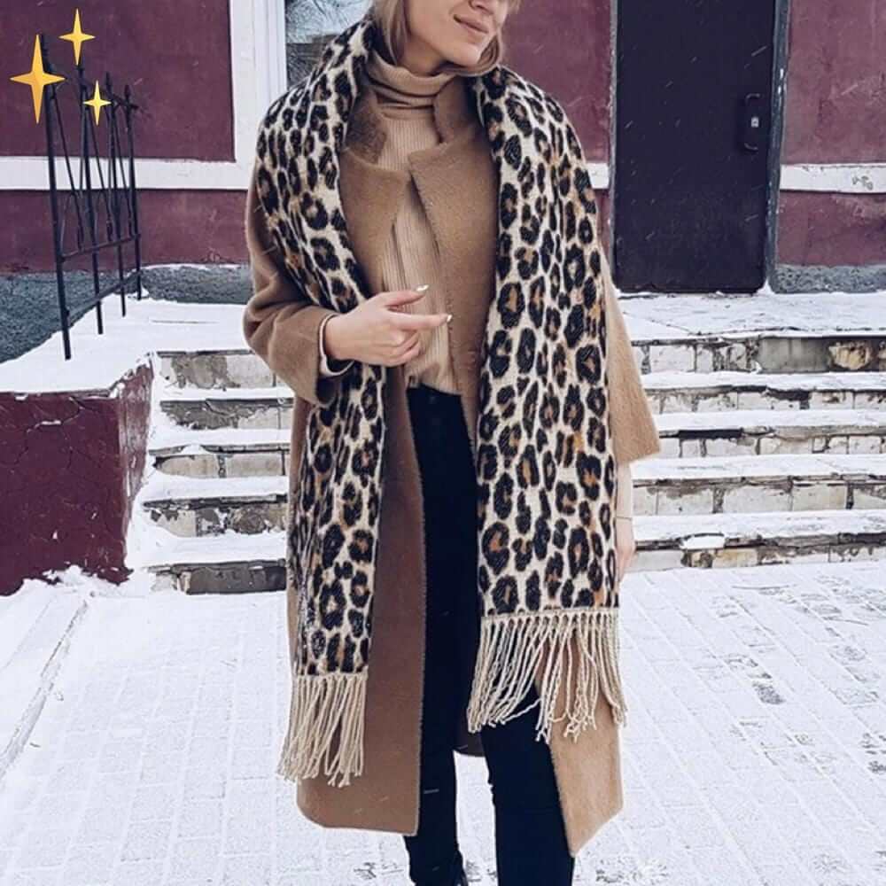 Leopard Print Wollschal