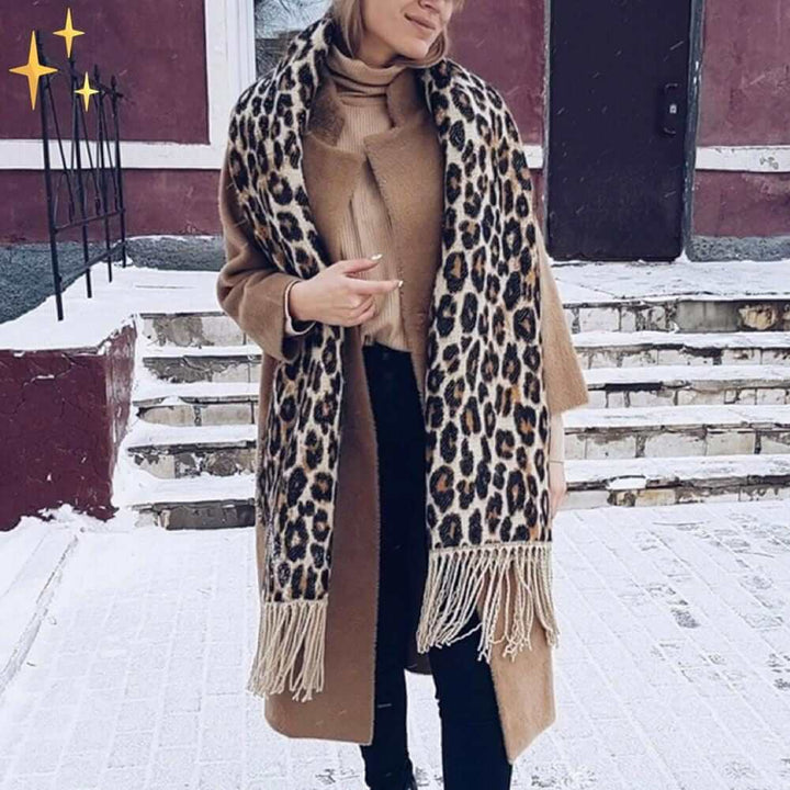 Leopard Print Wollschal