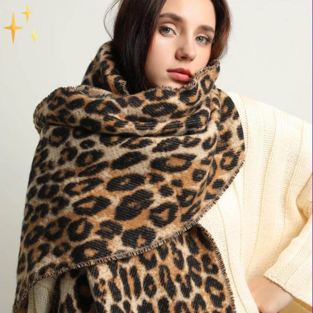 Leopard Print Wollschal