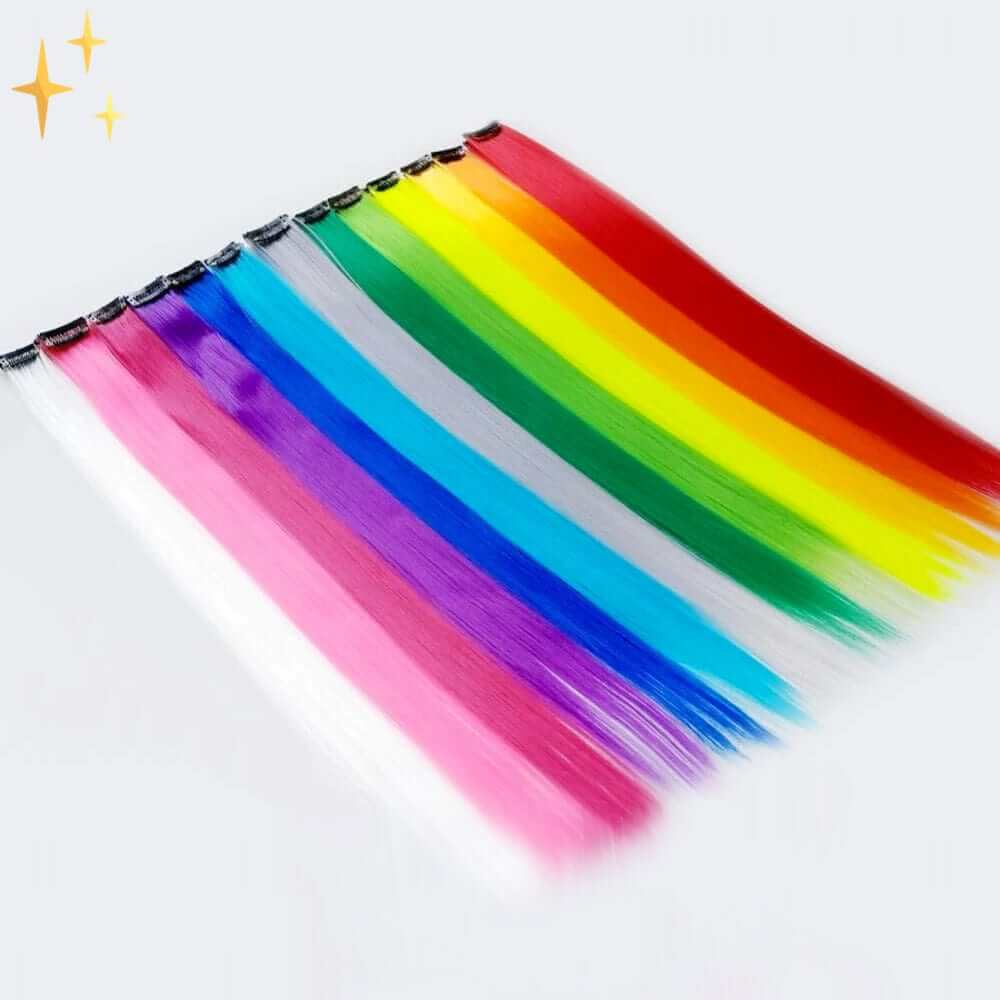 Regenbogen Clip-in-Haarverlängerungen