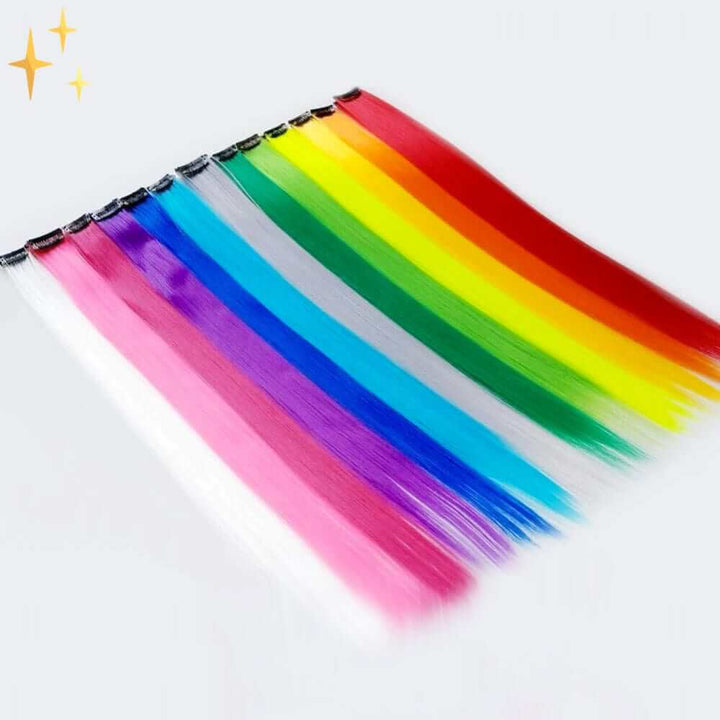 Regenbogen Clip-in-Haarverlängerungen