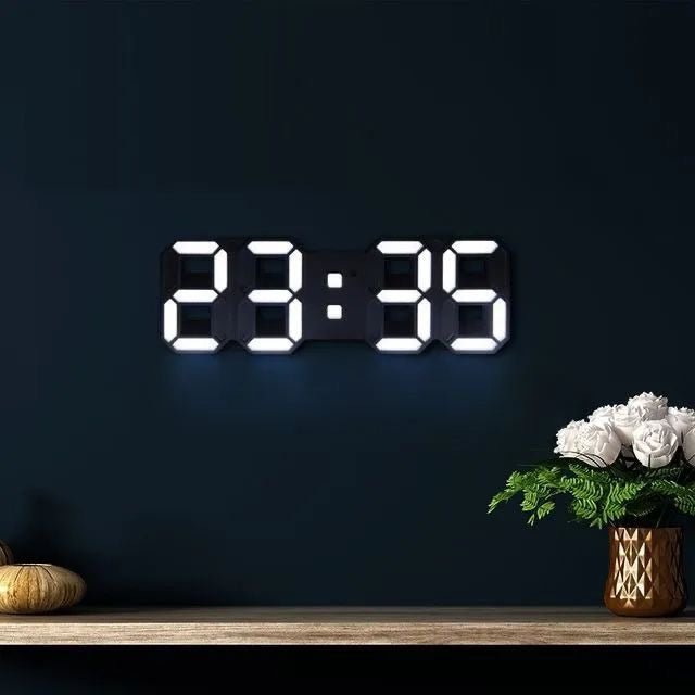 "Moderne 3D LED Wanduhr, dimmbar, minimalistisches Design, vielseitig für Wohnzimmer, Büro und Schlafzimmer einsetzbar"