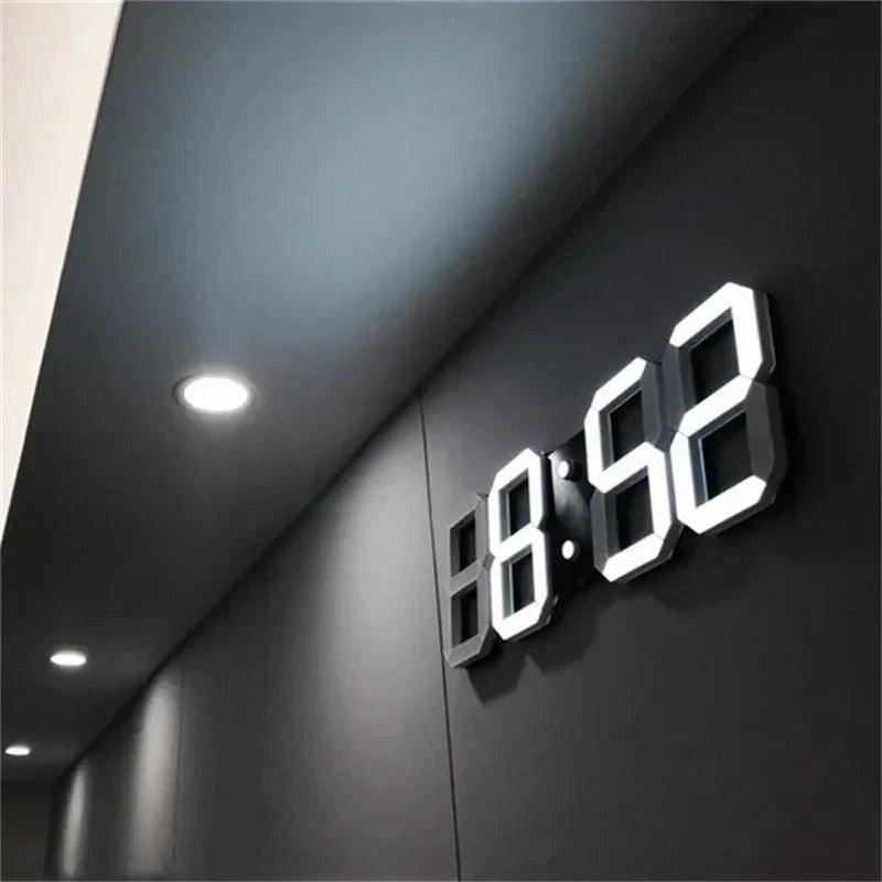 "Moderne 3D LED Wanduhr, dimmbar, minimalistisches Design, vielseitig für Wohnzimmer, Büro und Schlafzimmer einsetzbar"