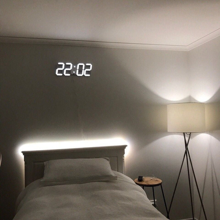 "Moderne 3D LED Wanduhr, dimmbar, minimalistisches Design, vielseitig für Wohnzimmer, Büro und Schlafzimmer einsetzbar"