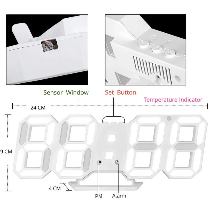 "Moderne 3D LED Wanduhr, dimmbar, minimalistisches Design, vielseitig für Wohnzimmer, Büro und Schlafzimmer einsetzbar"