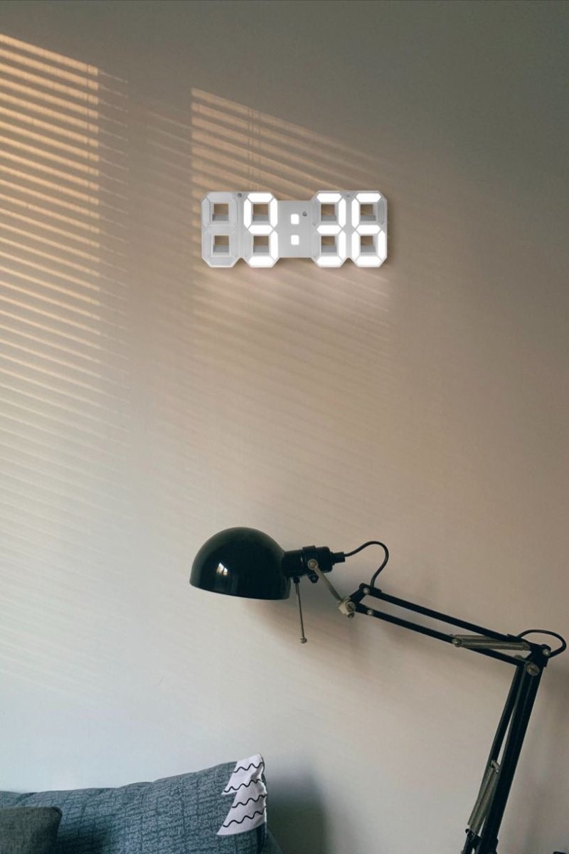 "Moderne 3D LED Wanduhr, dimmbar, minimalistisches Design, vielseitig für Wohnzimmer, Büro und Schlafzimmer einsetzbar"