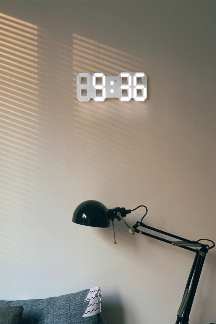 "Moderne 3D LED Wanduhr, dimmbar, minimalistisches Design, vielseitig für Wohnzimmer, Büro und Schlafzimmer einsetzbar"