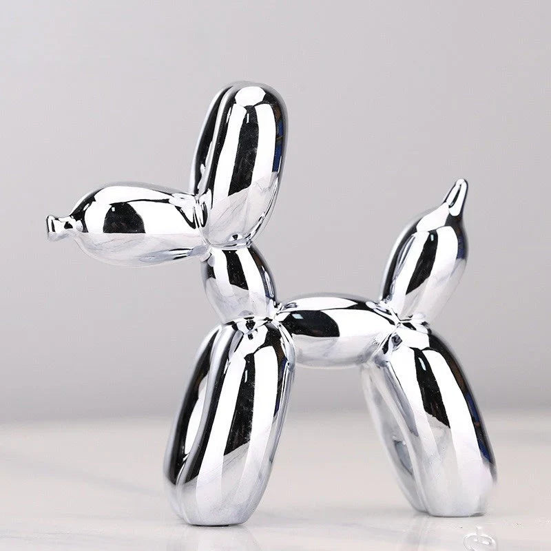 "Moderne Ballon-Tier Skulptur: glänzende reflektierende Oberfläche, kreative Home & Decoration, spielerische Eleganz"