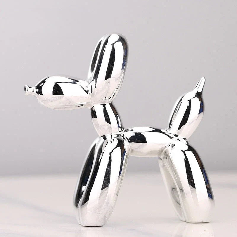 "Moderne Ballon-Tier Skulptur: glänzende reflektierende Oberfläche, kreative Home & Decoration, spielerische Eleganz"