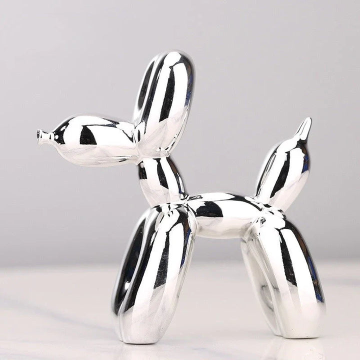 "Moderne Ballon-Tier Skulptur: glänzende reflektierende Oberfläche, kreative Home & Decoration, spielerische Eleganz"
