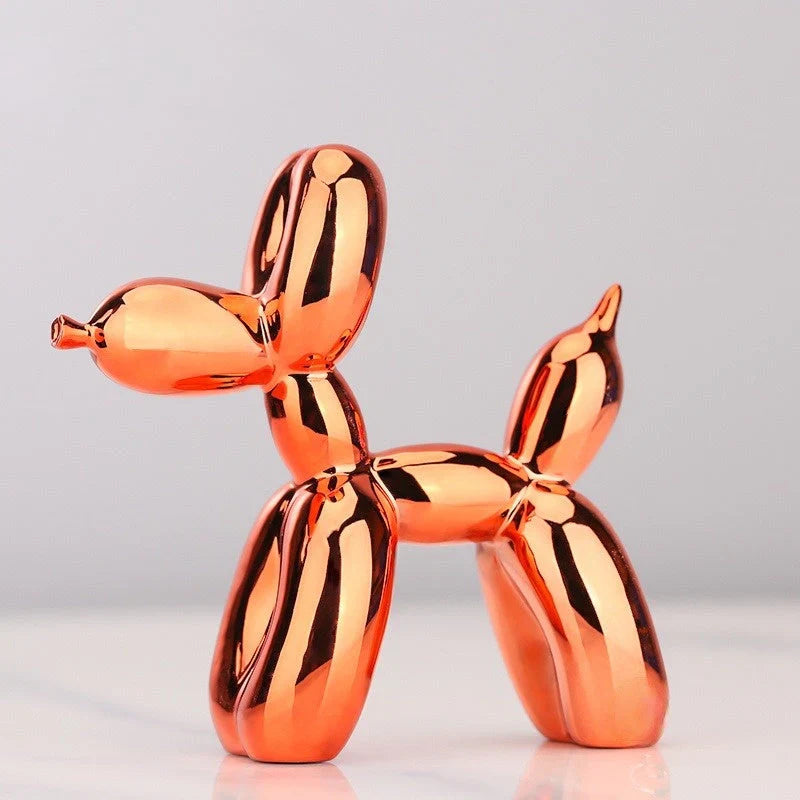 "Moderne Ballon-Tier Skulptur: glänzende reflektierende Oberfläche, kreative Home & Decoration, spielerische Eleganz"