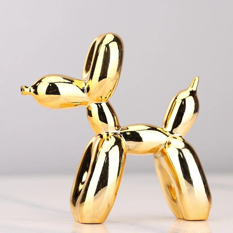 "Moderne Ballon-Tier Skulptur: glänzende reflektierende Oberfläche, kreative Home & Decoration, spielerische Eleganz"
