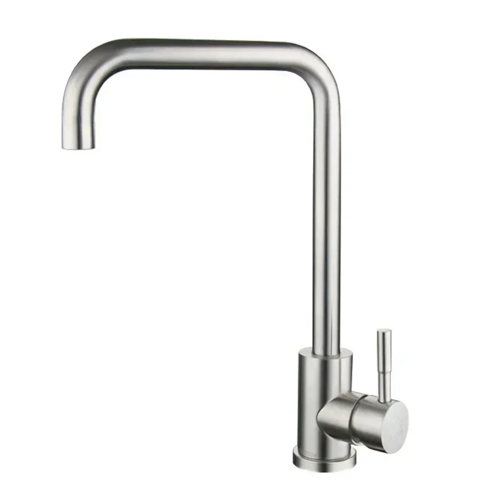 "Moderne Edelstahl-Küchenarmatur mit Einhebelmischer und abziehbarem Auslauf für flexible Wassersteuerung, rostfrei."