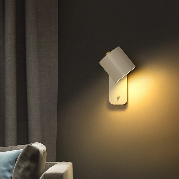 "Moderne graue LED Wandlampe mit Schalter, elegantes Design, ideal für stilvolle Innenbeleuchtung"