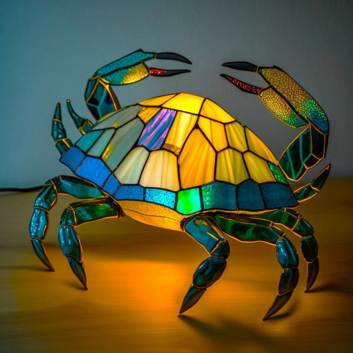 "Moderne Tiffany-Kunstlampe mit farbigem Wolfsmotiv, ideal für stilvolle Wohnräume; vielseitige Beleuchtung für Interieur."