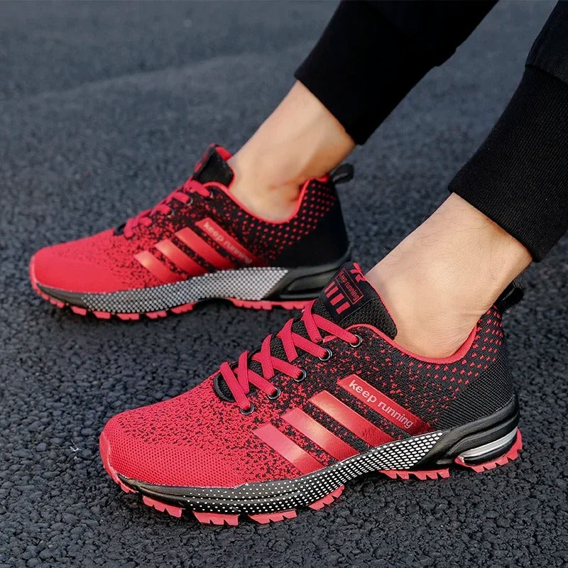 Moderner Herren Laufschuh in verschiedenen Farben, leicht, atmungsaktiv mit stoßdämpfender Sohle und robuster Traktion.