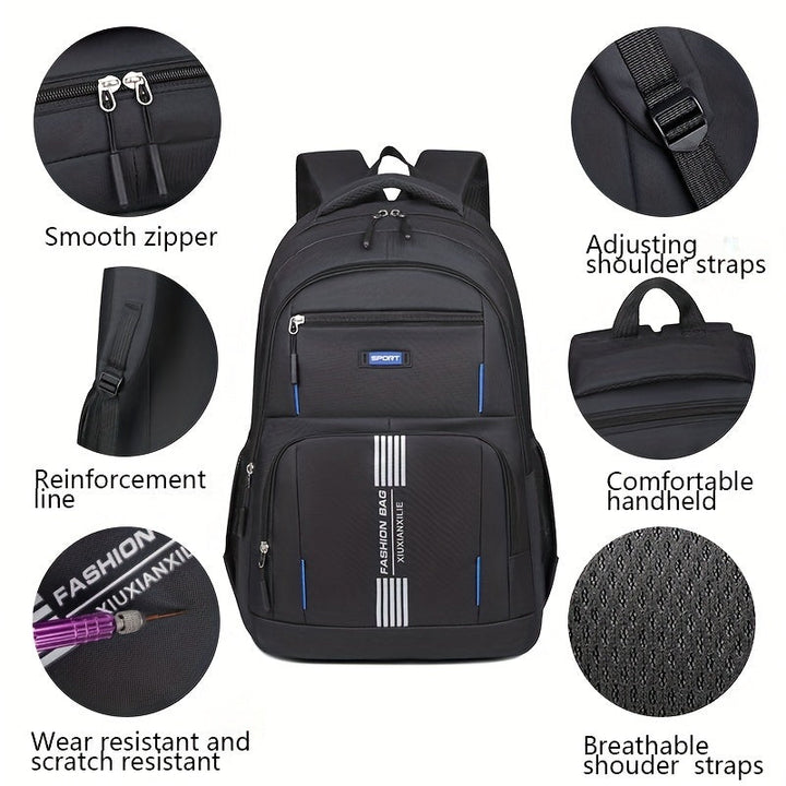 "Moderner Herrenrucksack, langlebig und stilvoll, mit gepolsterten Riemen; ideal für Alltag und Reisen."
