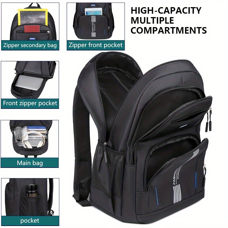 "Moderner Herrenrucksack, langlebig und stilvoll, mit gepolsterten Riemen; ideal für Alltag und Reisen."