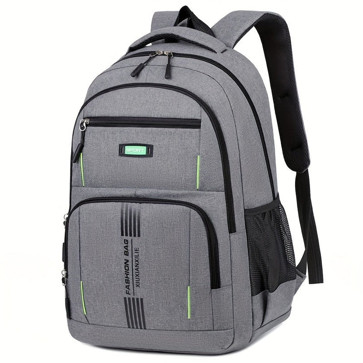 "Moderner Herrenrucksack, langlebig und stilvoll, mit gepolsterten Riemen; ideal für Alltag und Reisen."