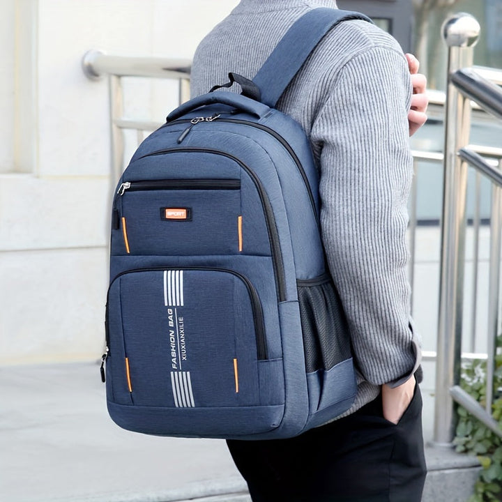"Moderner Herrenrucksack, langlebig und stilvoll, mit gepolsterten Riemen; ideal für Alltag und Reisen."
