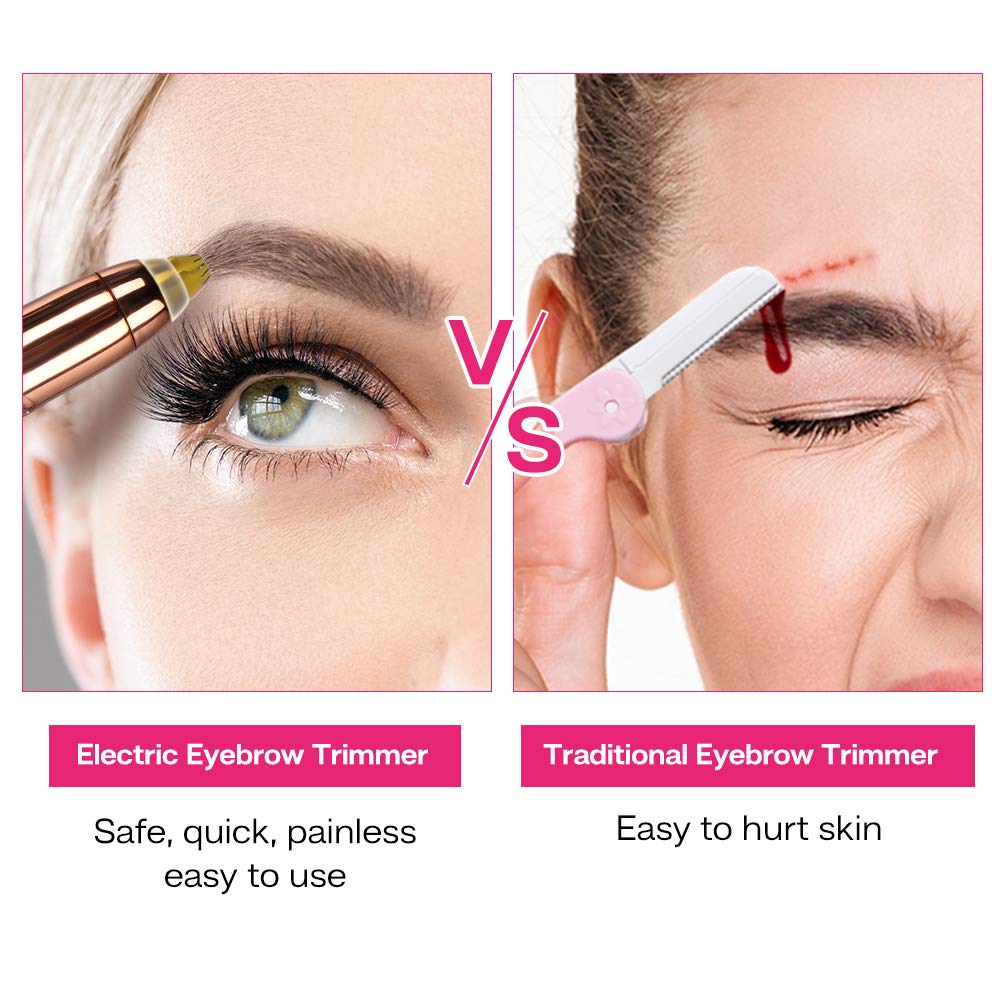 "Moderner, kompakter Augenbrauen Trimmer für präzise, schmerzfreie Gesichtspflege mit USB-Aufladung, ideal für unterwegs."