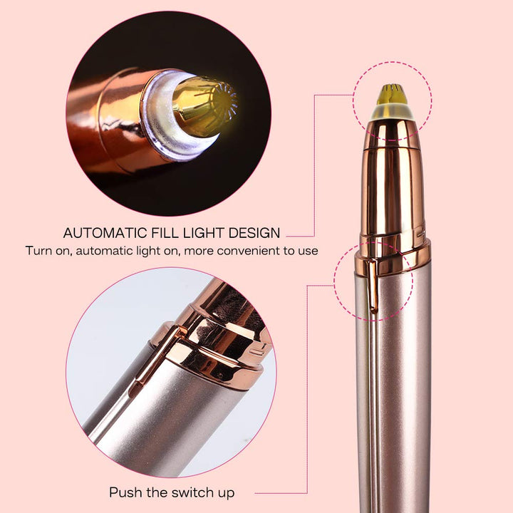"Moderner, kompakter Augenbrauen Trimmer für präzise, schmerzfreie Gesichtspflege mit USB-Aufladung, ideal für unterwegs."
