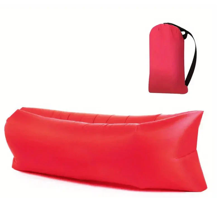 "Moderner, luftgefüllter Liegesessel, leicht zu transportieren, ideal für Strand und Outdoor-Abenteuer."