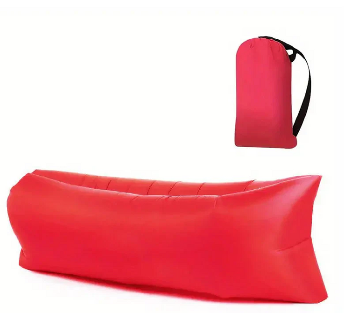 "Moderner, luftgefüllter Liegesessel, leicht zu transportieren, ideal für Strand und Outdoor-Abenteuer."