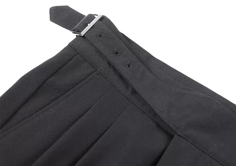 "Modische Herren-Gurkha-Hose mit hoher Taille, 7/8-Schnitt; flexibel, elegant, britisches Flair, knitterfreies Gewebe"