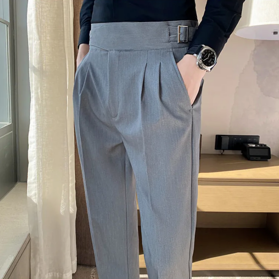 "Modische Herren-Gurkha-Hose mit hoher Taille, 7/8-Schnitt; flexibel, elegant, britisches Flair, knitterfreies Gewebe"