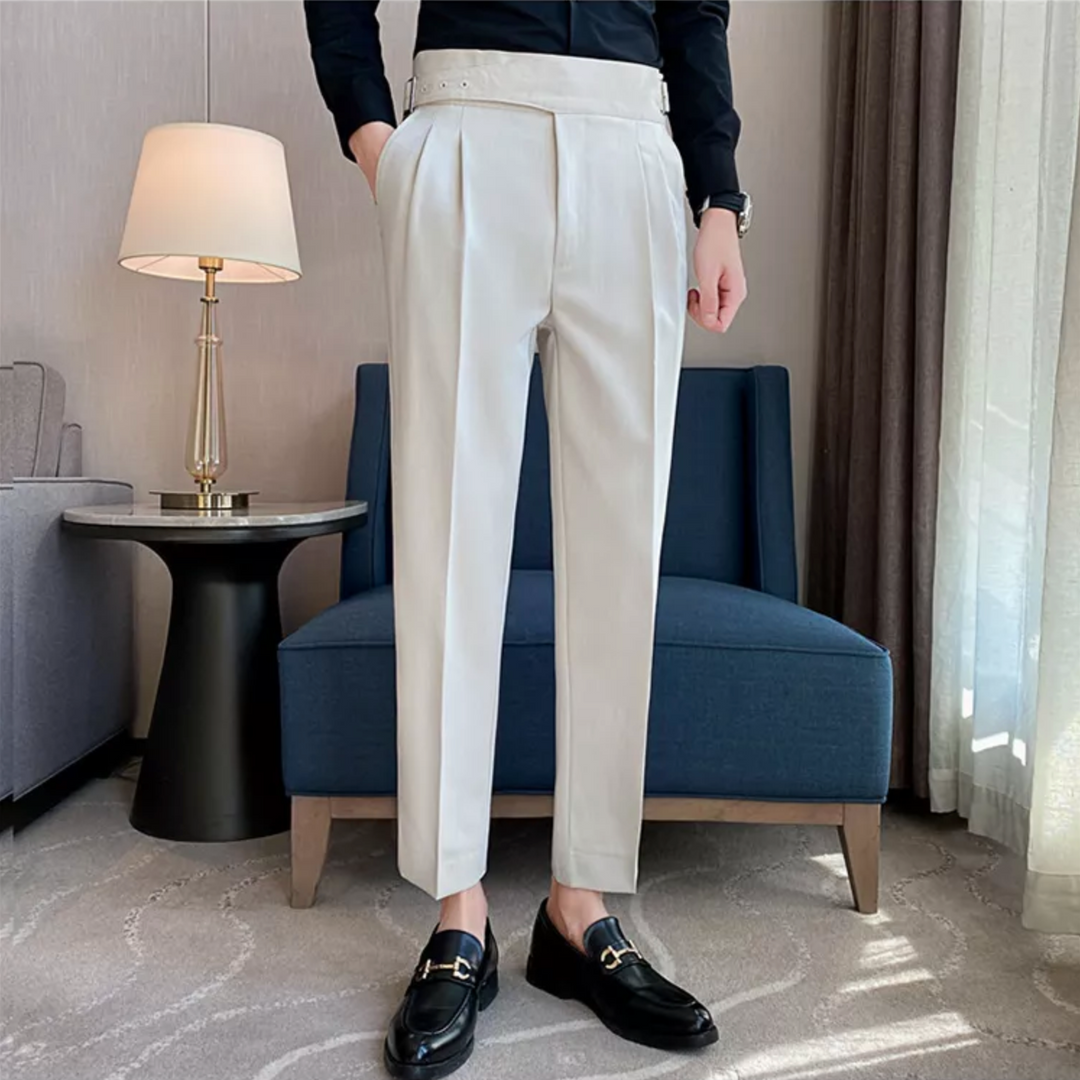 "Modische Herren-Gurkha-Hose mit hoher Taille, 7/8-Schnitt; flexibel, elegant, britisches Flair, knitterfreies Gewebe"