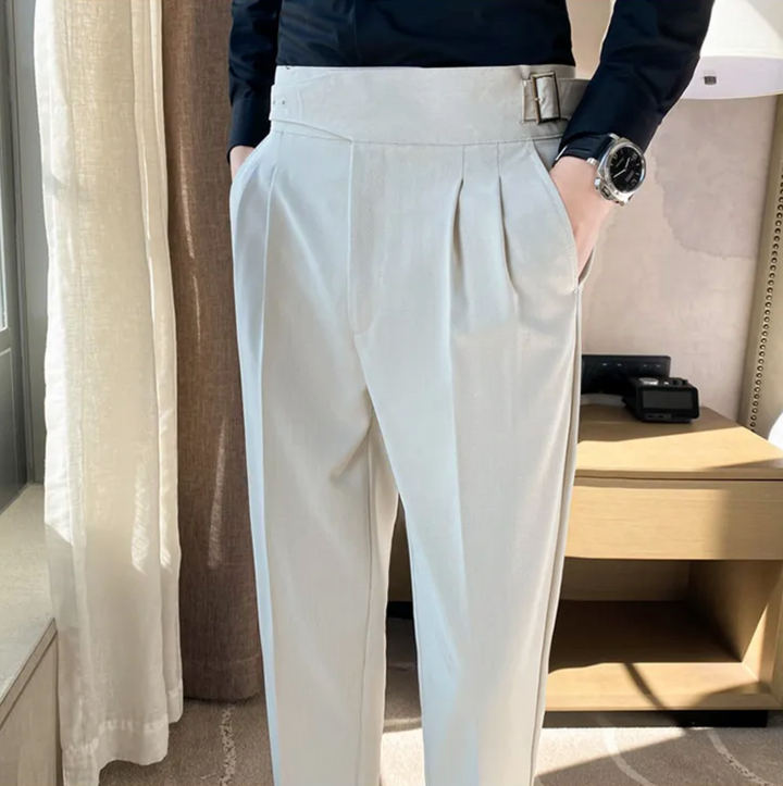 "Modische Herren-Gurkha-Hose mit hoher Taille, 7/8-Schnitt; flexibel, elegant, britisches Flair, knitterfreies Gewebe"