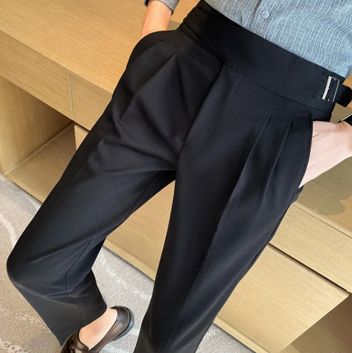 "Modische Herren-Gurkha-Hose mit hoher Taille, 7/8-Schnitt; flexibel, elegant, britisches Flair, knitterfreies Gewebe"