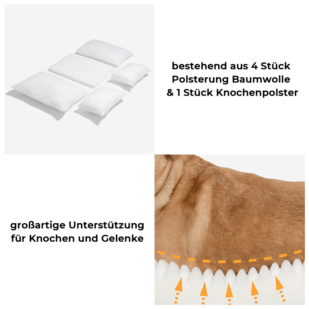"Modisches Schlafsofa für Haustiere mit Streifendesign und Lammwolle, ideal für Hunde und Katzen, doppellagig und gemütlich"