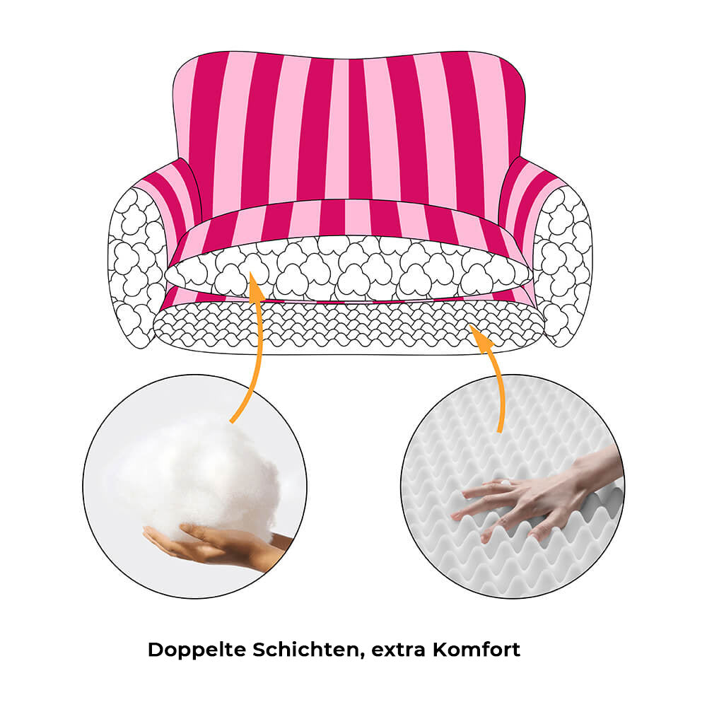 "Modisches Schlafsofa für Haustiere mit Streifendesign und Lammwolle, ideal für Hunde und Katzen, doppellagig und gemütlich"