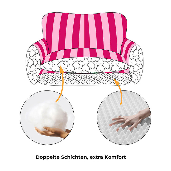 "Modisches Schlafsofa für Haustiere mit Streifendesign und Lammwolle, ideal für Hunde und Katzen, doppellagig und gemütlich"