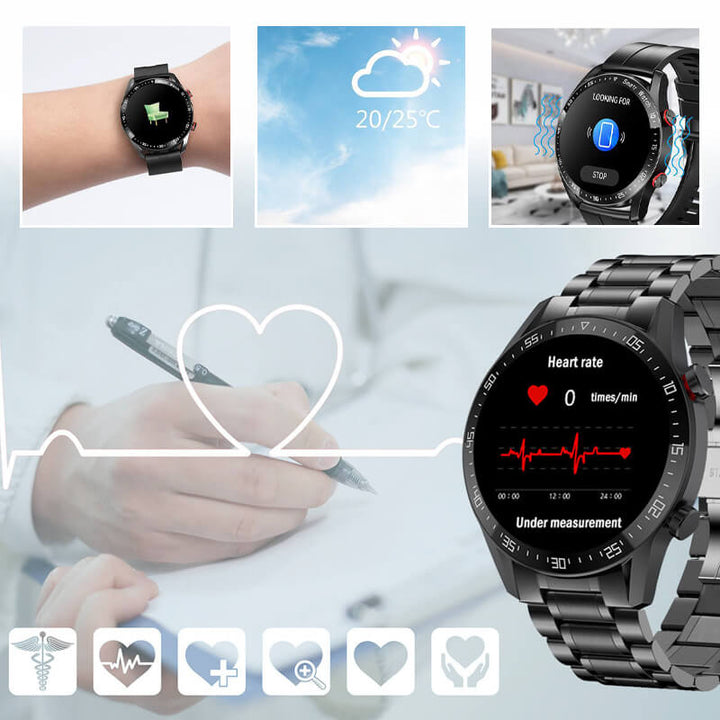 "Multifunktionale Smartwatch mit 1,45-Zoll-Display, bietet Blutzucker- und Herzüberwachung; ideal für Gesundheitsbewusste."