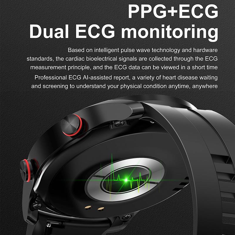 "Multifunktionale Smartwatch mit 1,45-Zoll-Display, bietet Blutzucker- und Herzüberwachung; ideal für Gesundheitsbewusste."