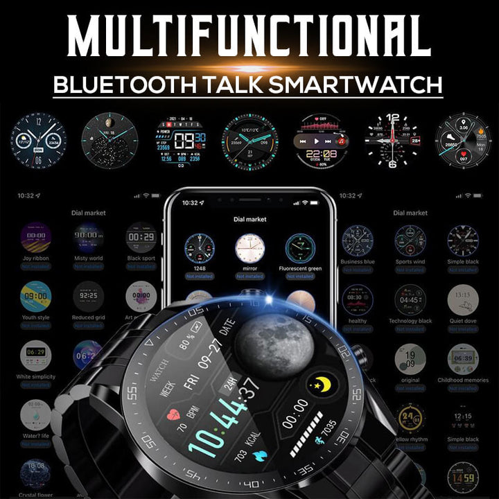 "Multifunktionale Smartwatch mit 1,45-Zoll-Display, bietet Blutzucker- und Herzüberwachung; ideal für Gesundheitsbewusste."