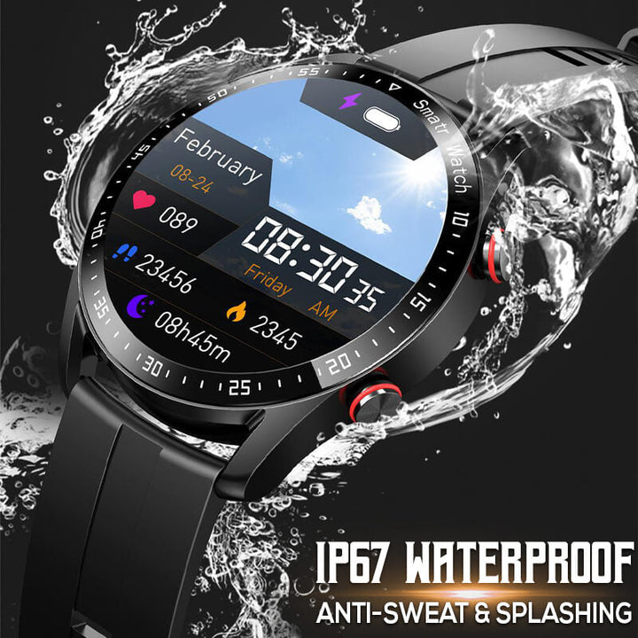 "Multifunktionale Smartwatch mit 1,45-Zoll-Display, bietet Blutzucker- und Herzüberwachung; ideal für Gesundheitsbewusste."