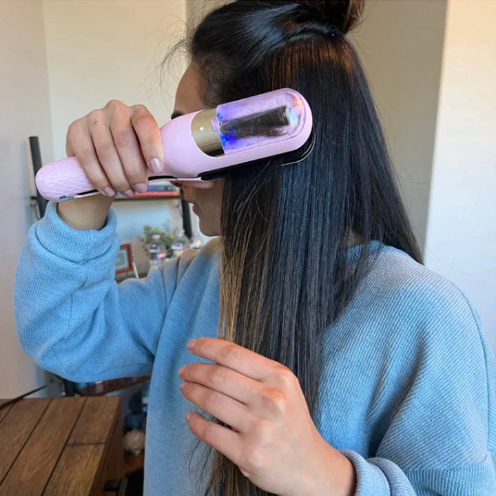 "Multifunktionales 2-in-1 Gerät für Haarglättung und Locken, stilvolles Design, perfekt für vielseitige Frauenfrisuren."