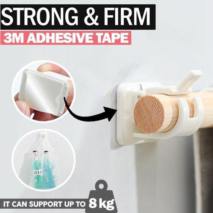 "Nagelfreie, flexible Stangenhalter an Wand, verstellbar, transparent, bis 8 KG Tragkraft, ohne Bohren"