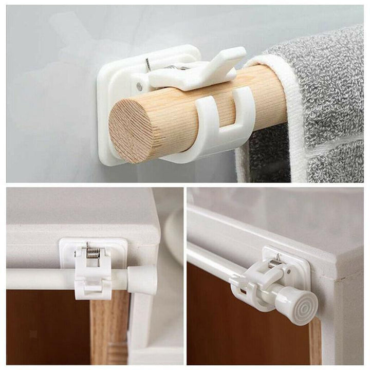 "Nagelfreie, flexible Stangenhalter an Wand, verstellbar, transparent, bis 8 KG Tragkraft, ohne Bohren"
